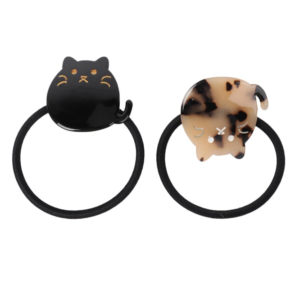 Minkissy 2Pcs Cute Cat Hair Ties for Women Girls Elastic Hair Tie Cute Ponytail Holders Hairband Lovely Hair-Accessories for Daily Wear Photo Props