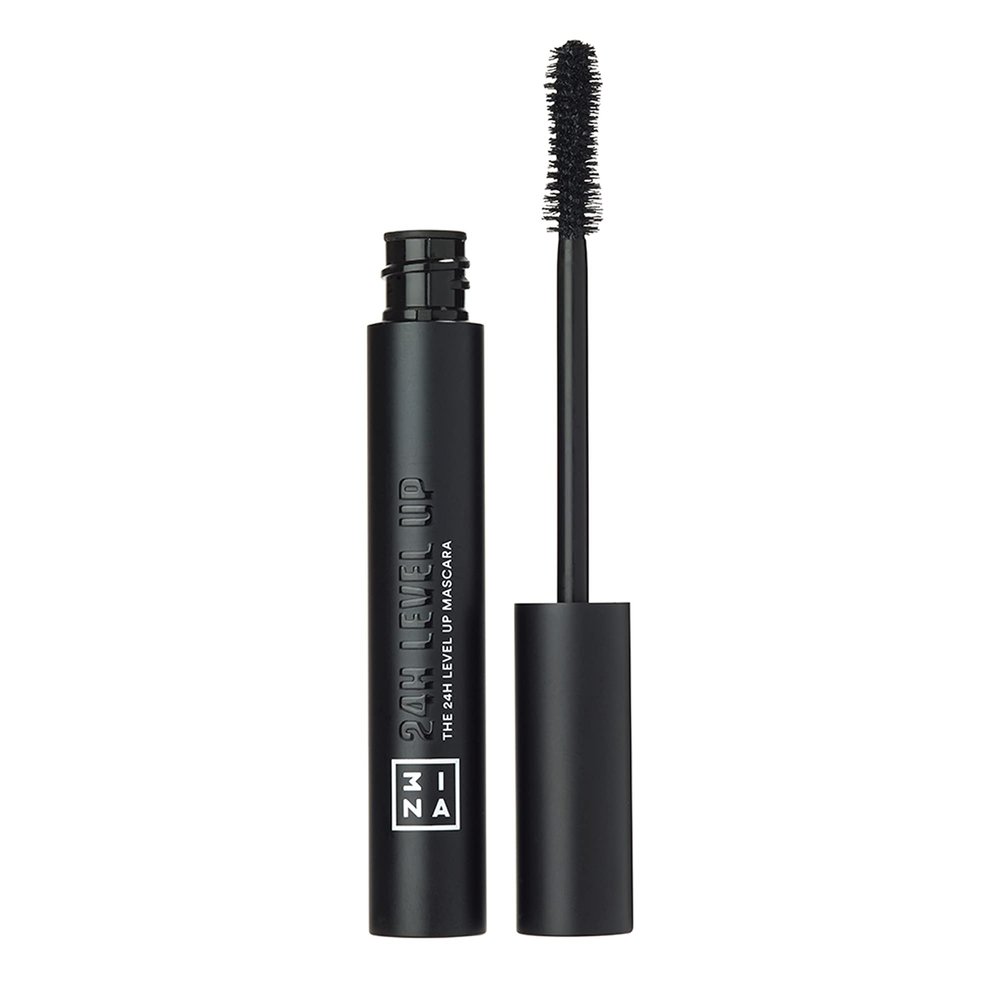 3INA The 24H Level Up Mascara - Intense Black Mascara Volume and Length with Hourglass Brush for Full Definition - Vegan, Cruelty Free - 900-0.27 oz