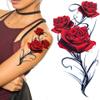 Tatodays 2x Sheets large rose tattoos temporary realistic sexy flower for women adults teens kids thigh forearm rockstar biker gothic halloween fancy dress view 1