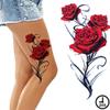 Tatodays 2x Sheets large rose tattoos temporary realistic sexy flower for women adults teens kids thigh forearm rockstar biker gothic halloween fancy dress view 4