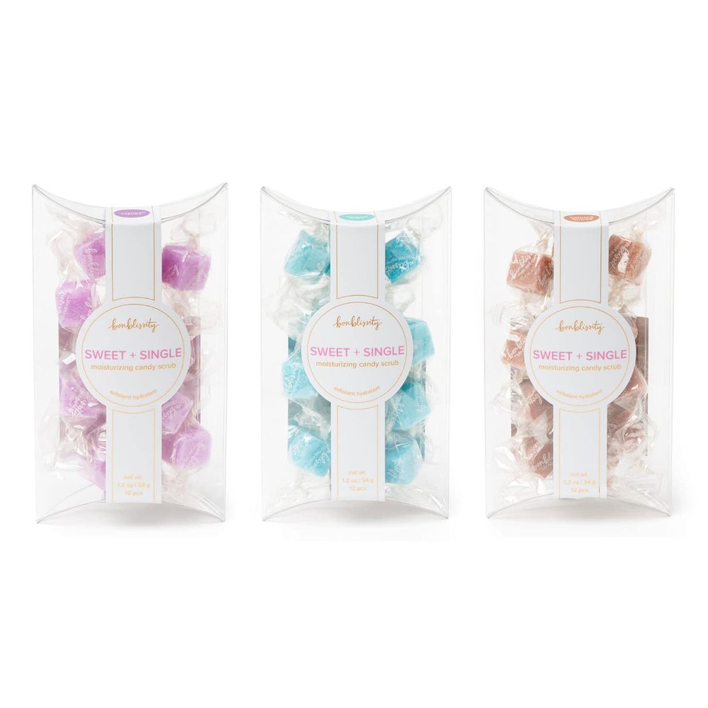 Bonblissity Sugar Scrub Candy 36pcs, For Exfoliating Hands, Feet Turns into Lotions l Lavender Luxury, Ocean Mist, Vanilla Brown Sugar