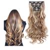 55cm 16Clips In Hair Extension Wave Synthetic Clip In Hair Extensions Ombre Black Brown 16Clips In Fake Hairpieces(88) view 3