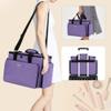 BAFASO Large Cosmetic Bag Makeup Bag with Adjustable Dividers, Travel Makeup Case Holds Cosmetics and Hair Supplies, Purple view 3