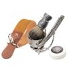 Grandslam Shaving Straight Razor Kit, Steel Cutthroat Straight Razor With Leather Strop, Shave Brush, Stainless Steel Shaving Bowl and Stand, Gift for Men view 1