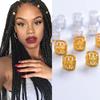Tube Beads Golden Silver Rings For Braids Jewelry Ring Dread Dreadlock Beads Adjustable Braid Cuffs Hollow Hair Beads(Silver 50PCS) view 1