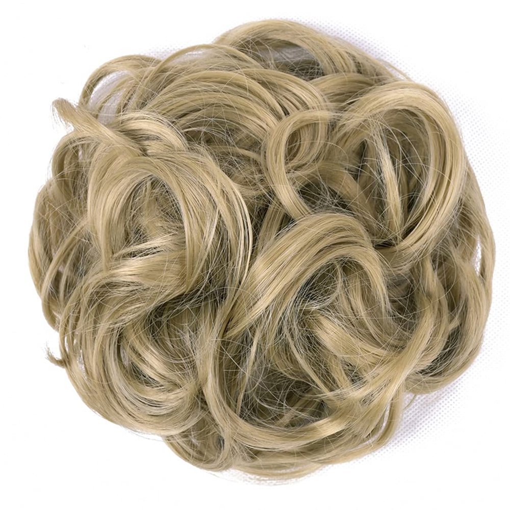 10Pc Curly Chignon Messy Hair Bun Hair Scrunchies Extension Curly Wavy Messy Synthetic Chignon For Women Updo Hairpiece Q18 Color J24