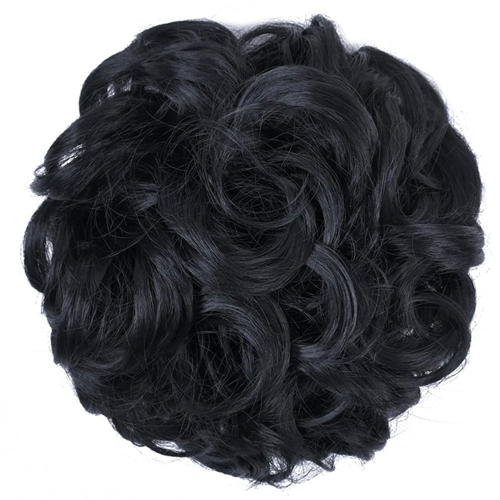10Pc Curly Chignon Messy Hair Bun Hair Scrunchies Extension Curly Wavy Messy Synthetic Chignon For Women Updo Hairpiece Q18 Color 1