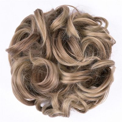 10Pc Curly Chignon Messy Hair Bun Hair Scrunchies Extension Curly Wavy Messy Synthetic Chignon For Women Updo Hairpiece Q18 Color 12T24