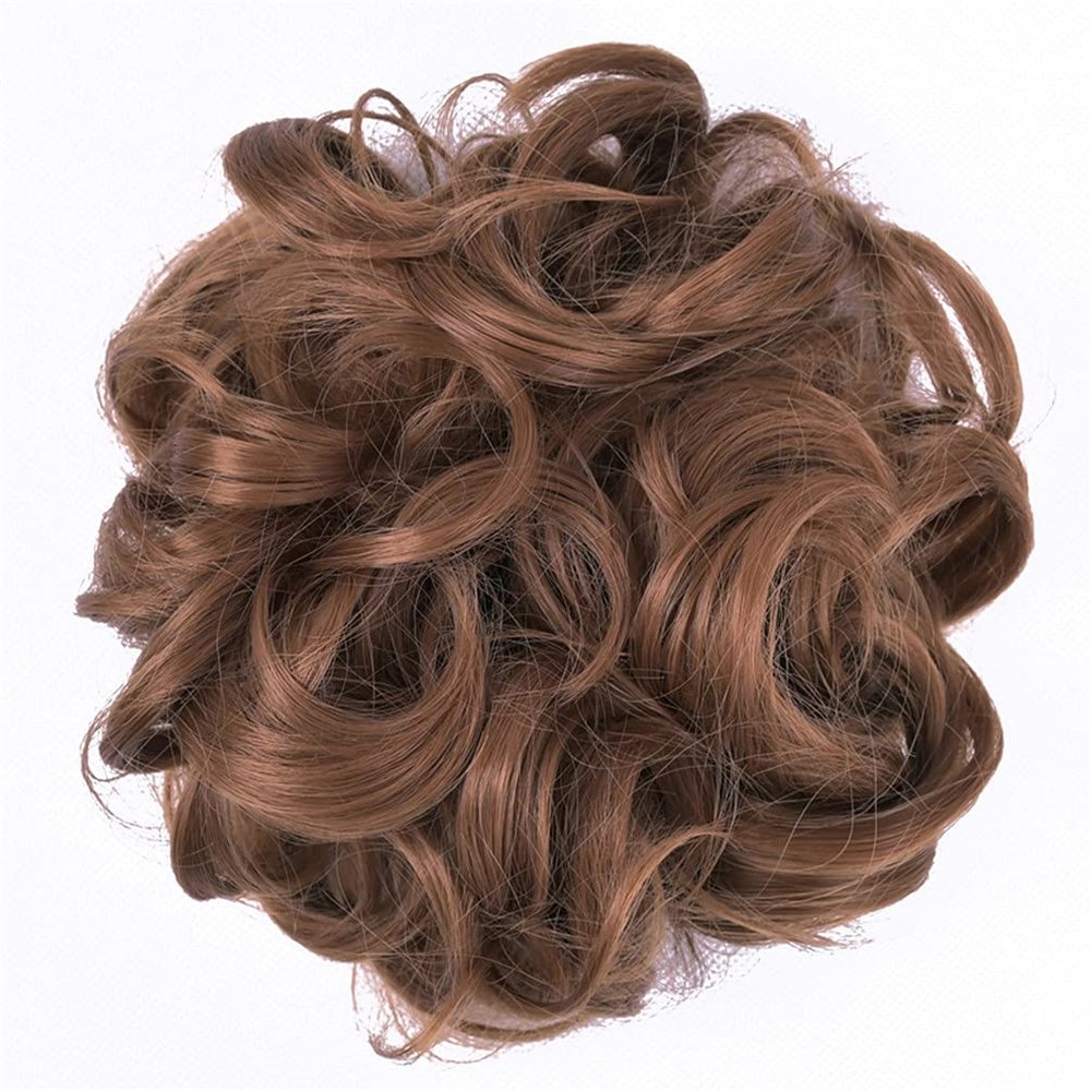 10Pc Curly Chignon Messy Hair Bun Hair Scrunchies Extension Curly Wavy Messy Synthetic Chignon For Women Updo Hairpiece Q18 Color 30