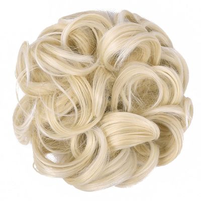 10Pc Curly Chignon Messy Hair Bun Hair Scrunchies Extension Curly Wavy Messy Synthetic Chignon For Women Updo Hairpiece Q18 Color 22T613