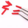 100 Pcs Red Plastic Eyelash Tweezers Cover Grafting Eyelashes Tips Covers Tweezer Point Protectors for Stainless Steel Straight Elbow view 2