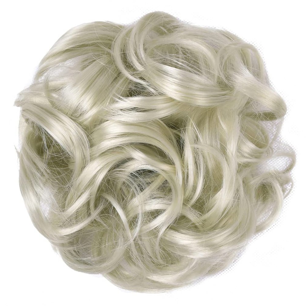 10Pc Curly Chignon Messy Hair Bun Hair Scrunchies Extension Curly Wavy Messy Synthetic Chignon For Women Updo Hairpiece Q18 Color J88