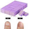 100 Pcs Mini Buffers for Nails 180/100 Grit Mini Nail Buffer Purple Nail Buffers for Natural Nails view 2