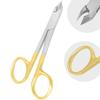 AAProTools 4 Inches Half Gold Handle Stainless Steel Cuticle Nipper Scissors Manicure Pedicure Grooming - Professional Finger & Toe Nail Care view 1