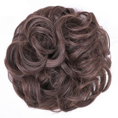 10Pc Curly Chignon Messy Hair Bun Hair Scrunchies Extension Curly Wavy Messy Synthetic Chignon For Women Updo Hairpiece Q18 Color M2-30