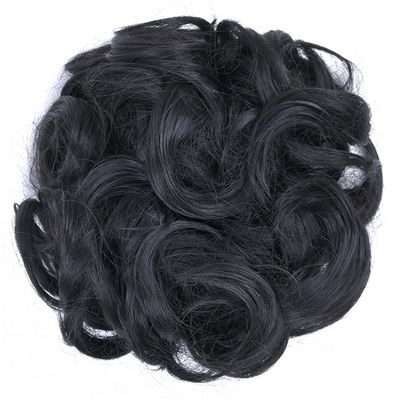 10Pc Curly Chignon Messy Hair Bun Hair Scrunchies Extension Curly Wavy Messy Synthetic Chignon For Women Updo Hairpiece Q18 Color 1B