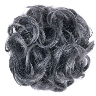 10Pc Curly Chignon Messy Hair Bun Hair Scrunchies Extension Curly Wavy Messy Synthetic Chignon For Women Updo Hairpiece Q18 Color 1TDimgray