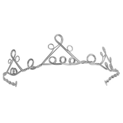 FRCOLOR DIY Copper Crown Monkey Headband Delicate Handcraft Winding Headwear Hair Accessory for Women Girls Silver