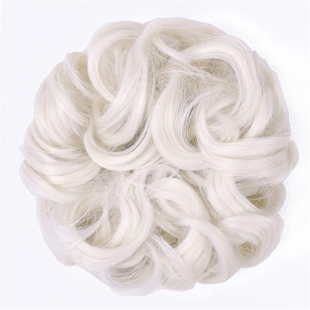 10Pc Curly Chignon Messy Hair Bun Hair Scrunchies Extension Curly Wavy Messy Synthetic Chignon For Women Updo Hairpiece Q18 Color 60