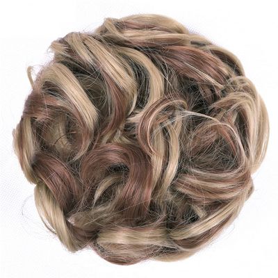 10Pc Curly Chignon Messy Hair Bun Hair Scrunchies Extension Curly Wavy Messy Synthetic Chignon For Women Updo Hairpiece Q18 Color 12H24