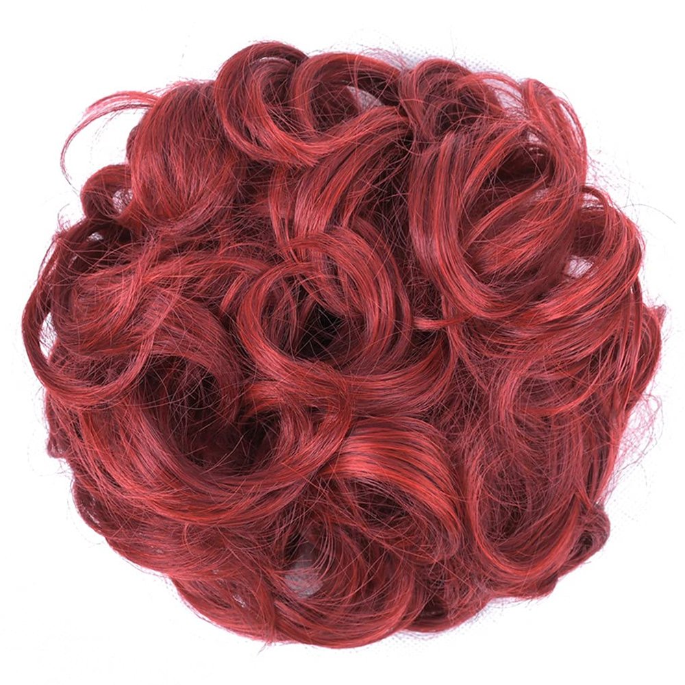 10Pc Curly Chignon Messy Hair Bun Hair Scrunchies Extension Curly Wavy Messy Synthetic Chignon For Women Updo Hairpiece Q18 Color M99J-89