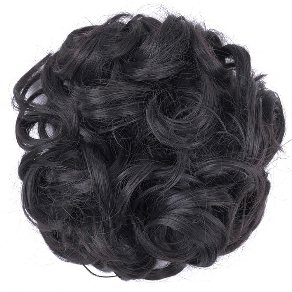 10Pc Curly Chignon Messy Hair Bun Hair Scrunchies Extension Curly Wavy Messy Synthetic Chignon For Women Updo Hairpiece Q18 Color 2