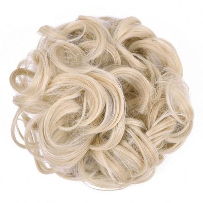 10Pc Curly Chignon Messy Hair Bun Hair Scrunchies Extension Curly Wavy Messy Synthetic Chignon For Women Updo Hairpiece Q18 Color M18-613