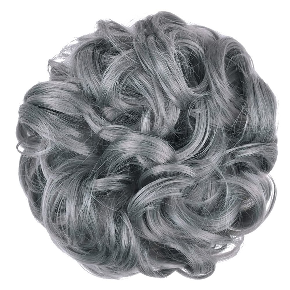 10Pc Curly Chignon Messy Hair Bun Hair Scrunchies Extension Curly Wavy Messy Synthetic Chignon For Women Updo Hairpiece Q18 Color Dimgray