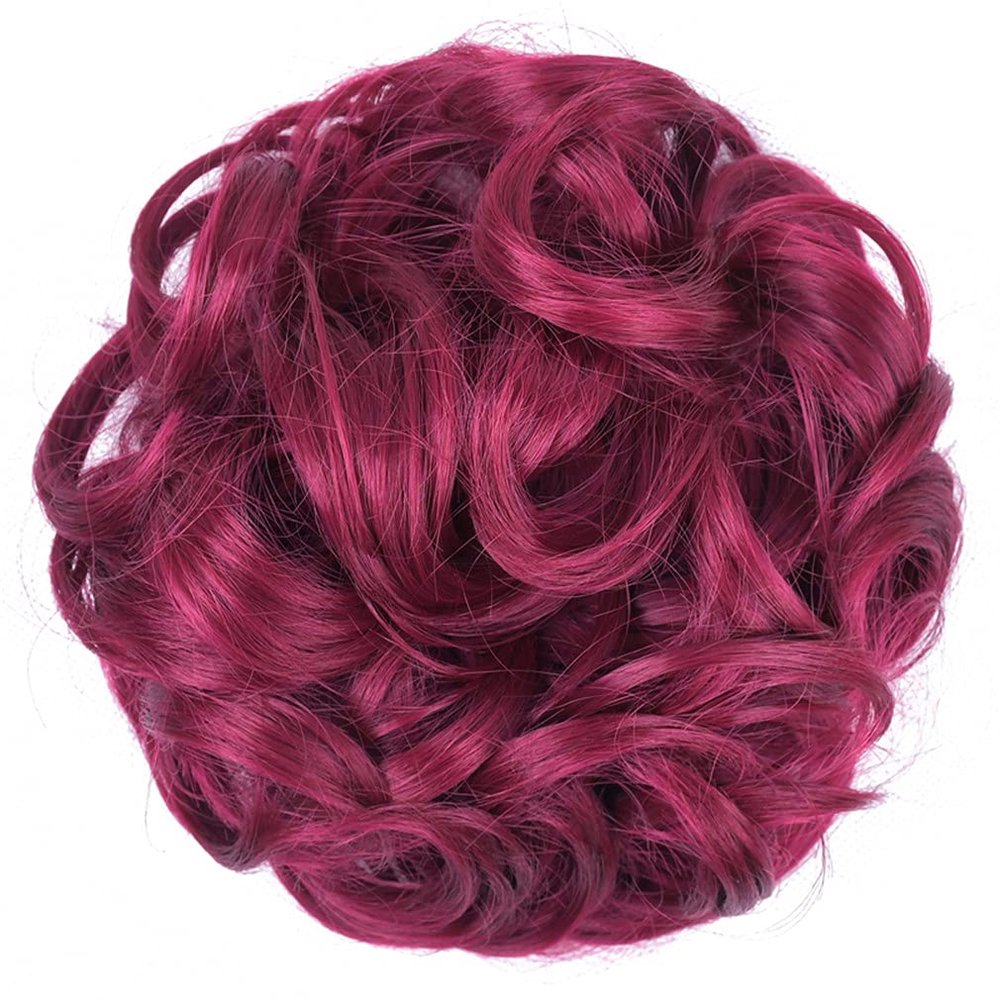 10Pc Curly Chignon Messy Hair Bun Hair Scrunchies Extension Curly Wavy Messy Synthetic Chignon For Women Updo Hairpiece Q18 Color Bury