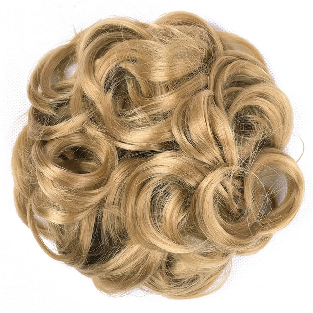 10Pc Curly Chignon Messy Hair Bun Hair Scrunchies Extension Curly Wavy Messy Synthetic Chignon For Women Updo Hairpiece Q18 Color J26