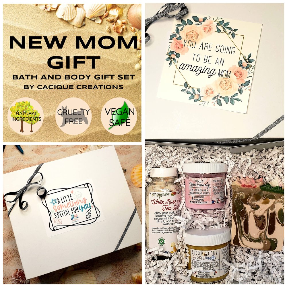 New Mom Vegan Gift Box | Self Care Gift | Spa Gift | Gift for Her | Gift for Friend | Best Friend Gift | Relax Gift | Bath and Body (Large)