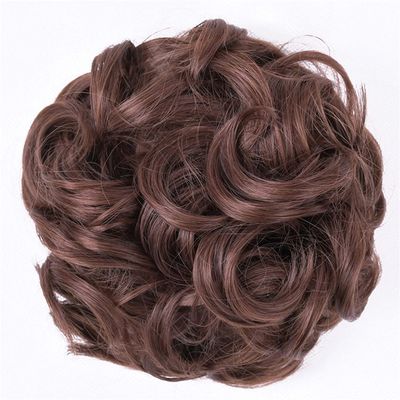10Pc Curly Chignon Messy Hair Bun Hair Scrunchies Extension Curly Wavy Messy Synthetic Chignon For Women Updo Hairpiece Q18 Color M4-30