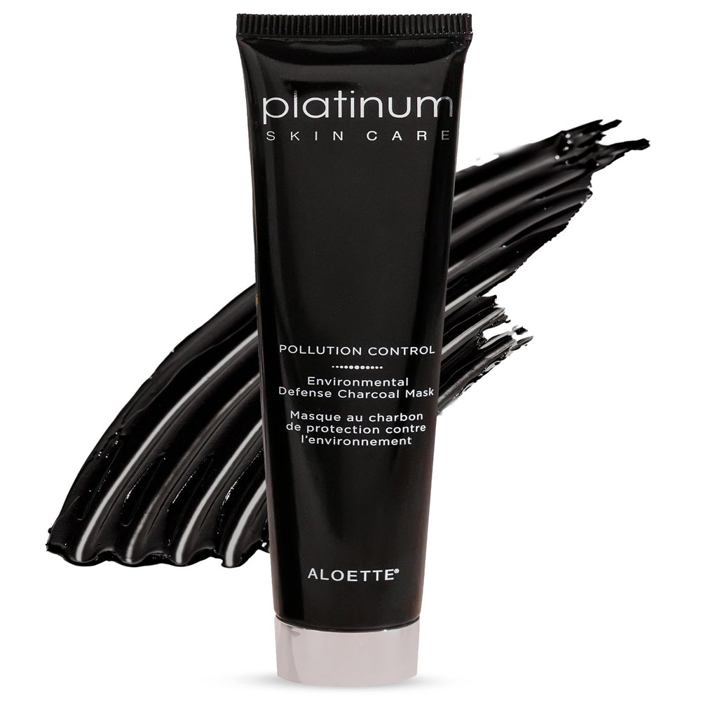 Aloette Deep Cleansing Charcoal Face Mask, Pollution Control - Detoxifying Pore Reducer for Oily Skin to Reduce Acne, Blemishes & Blackheads - Detox Facial Mask for Excess Oil, Dirt & Impurities