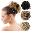 Synthetic Curly Hair Chignon Wedding Updos For Elegant Brides Bun Pad Rubber Band Mix Color #613 view 3