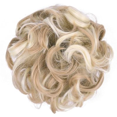 10Pc Curly Chignon Messy Hair Bun Hair Scrunchies Extension Curly Wavy Messy Synthetic Chignon For Women Updo Hairpiece Q18 Color 18H613