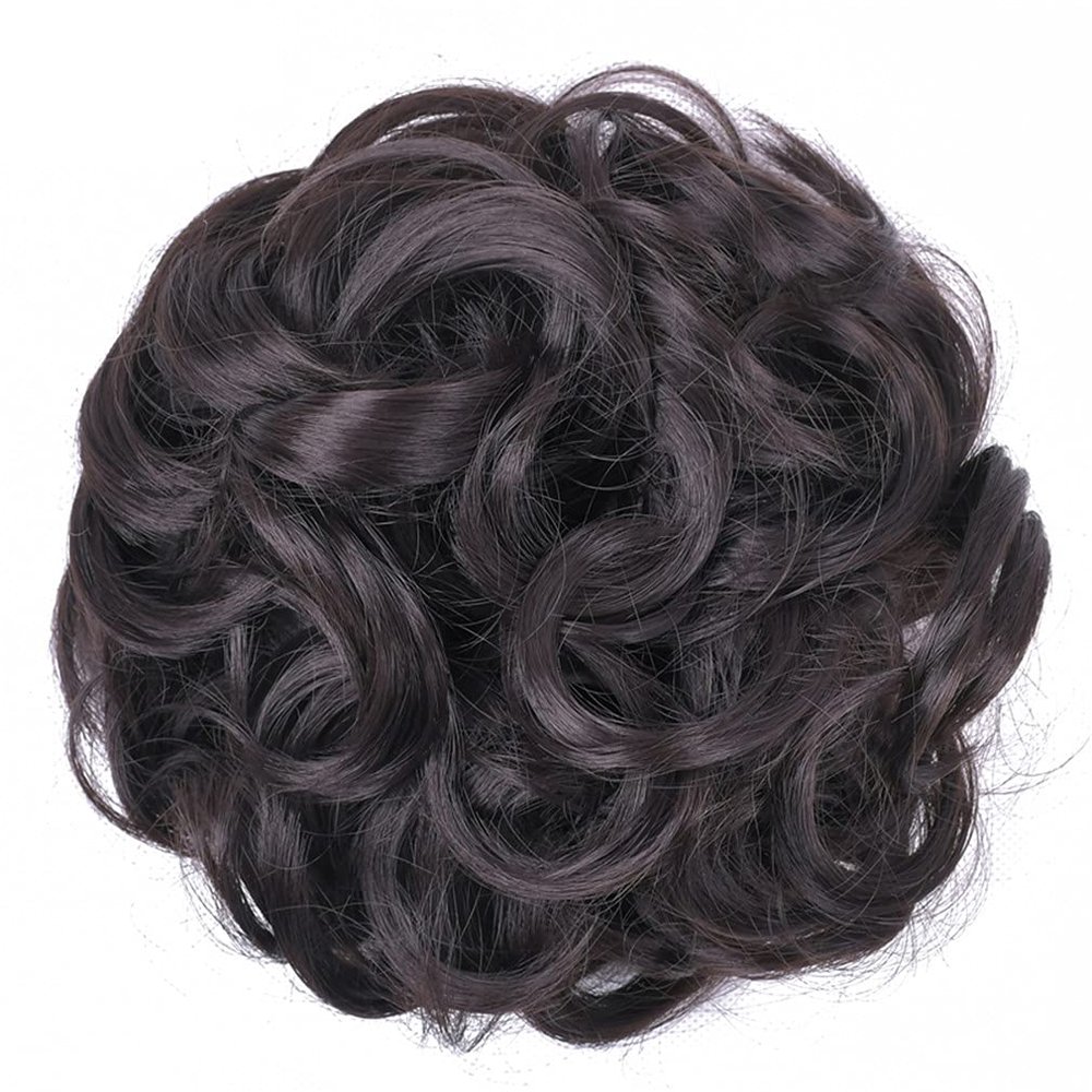 10Pc Curly Chignon Messy Hair Bun Hair Scrunchies Extension Curly Wavy Messy Synthetic Chignon For Women Updo Hairpiece Q18 Color J2