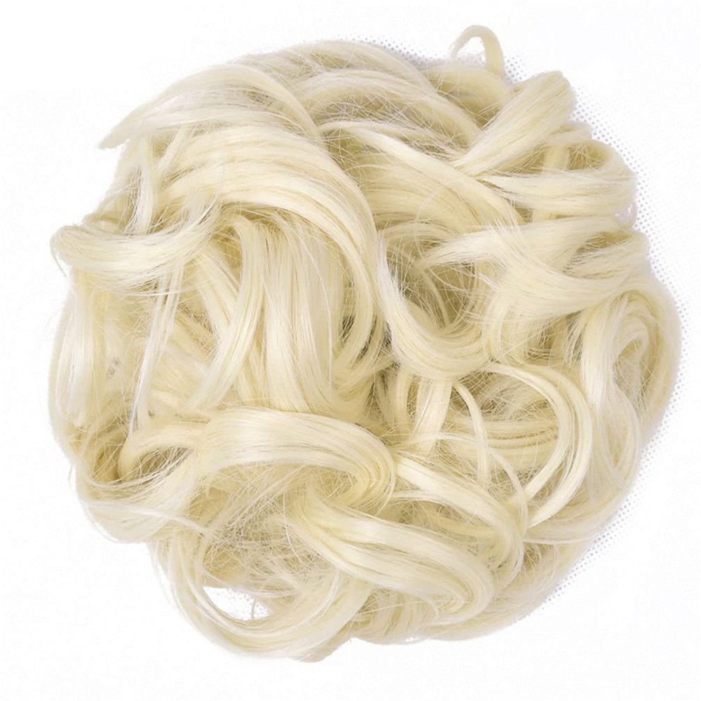 10Pc Curly Chignon Messy Hair Bun Hair Scrunchies Extension Curly Wavy Messy Synthetic Chignon For Women Updo Hairpiece Q18 Color 613