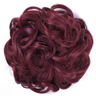 10Pc Curly Chignon Messy Hair Bun Hair Scrunchies Extension Curly Wavy Messy Synthetic Chignon For Women Updo Hairpiece Q18 Color 99J