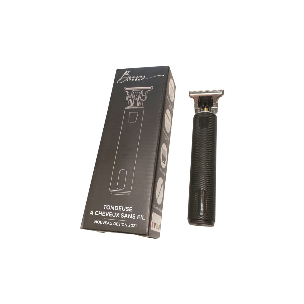 BEAVERSTRONG Cordless Rechargeable Hair Trimmer with LED Power Indicator (Black)