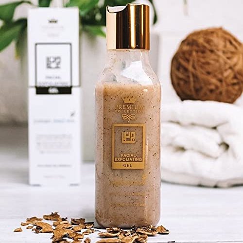 All Natural & Authentic Dead Sea Salt Facial Exfoliating Gel  Paraben Free  Not Tested on Animals  All Skin Types - Infused with Aloe Vera, Chamomile, Sweet Almond Oil, Vitamin B5 & E  Rebalances, Revitalizing (4.73 oz)