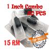 Tatmax International 20PCS 1 Inch Tattoo Combo Needles and Tubes: 5RM, 7RM, 9RM, 11RM, 13RM, 15RM (15 Round Magnum) (W00-) view 2