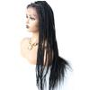 12.5X4.75" Swiss Lace Front Afro Box Braided Wigs for Women Natural Looking Twist Micro Box Braids Wig with Baby Hair Premium Quality Synthetic Long Lightweight Hair Wig 31" 1B# Black view 2