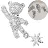 5pcs Nail Drill Nail Dangle Charm Japanese Decor Bowknot Bear Nail Art Decorations Animal Decor Crystal Bowknot Decoration Bear Shaped Nail Decorations Alloy Applique view 4