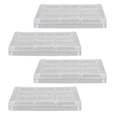 4pcs Empty Lipstick Palette Empty Makeup Palette Transparent Empty Eyeshadow Palette Plastic Blusher Storage Box Pigment Palette Tray
