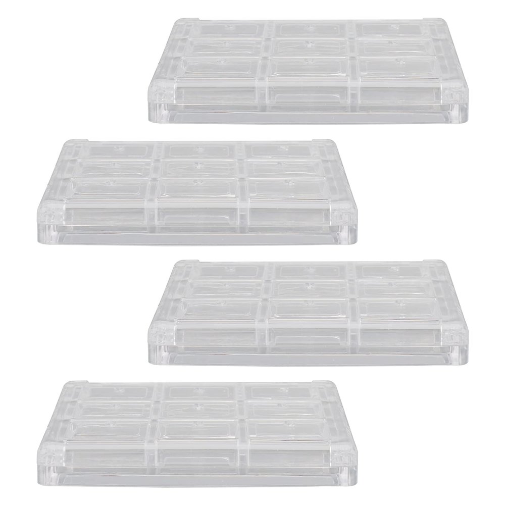 4pcs Empty Lipstick Palette Empty Makeup Palette Transparent Empty Eyeshadow Palette Plastic Blusher Storage Box Pigment Palette Tray