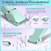 Waterproof Bikini Trimmer Women Electric Razor for Pubic Hair Women's Foil Shaver Rechargeable Shaver Removal with Snap-in Ceramic Blades IP7X Washable Head,Wet and Dry Use,Green view 3