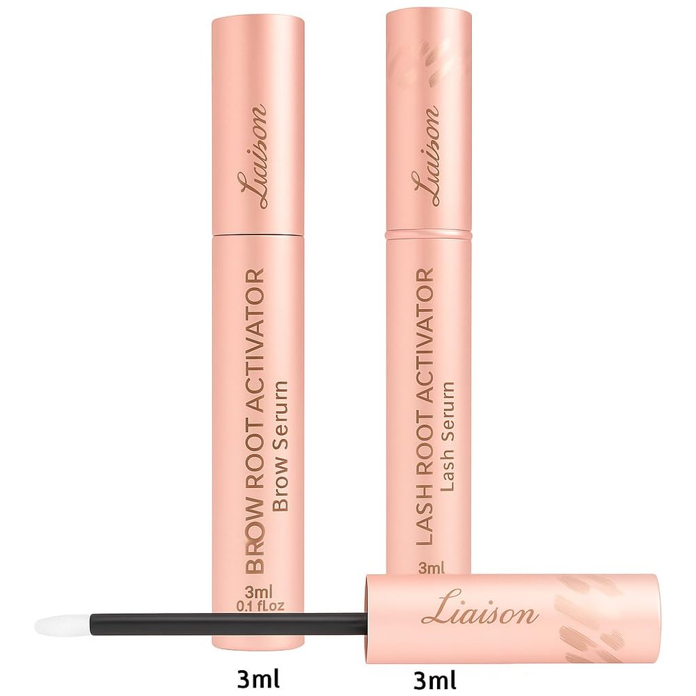 Liaison Brow & Lash Root Activator Serum Bundle (2 x 3ml)  Eyebrow & Eyelash Growth Serums for Thicker, Fuller, Healthier Brows & Lashes  Vegan, Cruelty-Free, Paraben-Free, Gentle for Sensitive Skin
