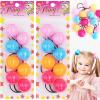 8 Pcs Large Bobble Ponytail Holders - Hair Ties with Balls for Girls, Kids, and Toddlers (Light Pink/Sky Blue/Orange/Hot Pink) view 1