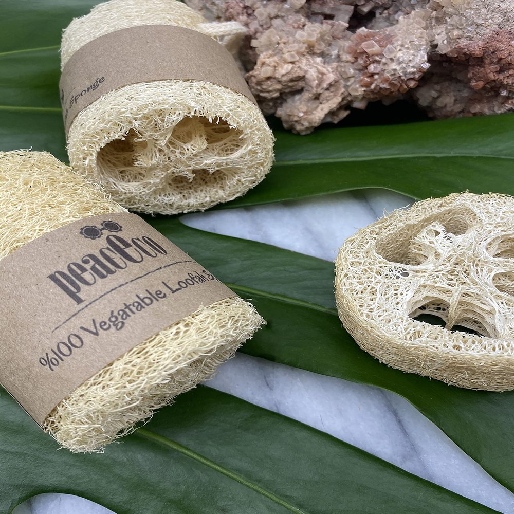 %100 VEGETABLE LOOFAH SPONGE,Natural Loofah , Organic Luffa, Sponge Skin Care, Daily skin care, Unbleached Luffa Eco-Friendly Shower Exfoliating Scrubber