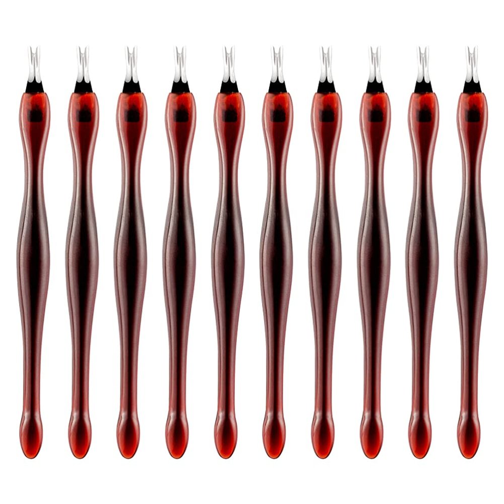 40pcs Dead Skin Trimmer Cuticle Remover Daily Life Accessories Cuticle Peeler Scrapers V- Shaped Fork Manicure Stainless Spatula Pedicure Cuticle Pusher Dead Skin Shovel Nail